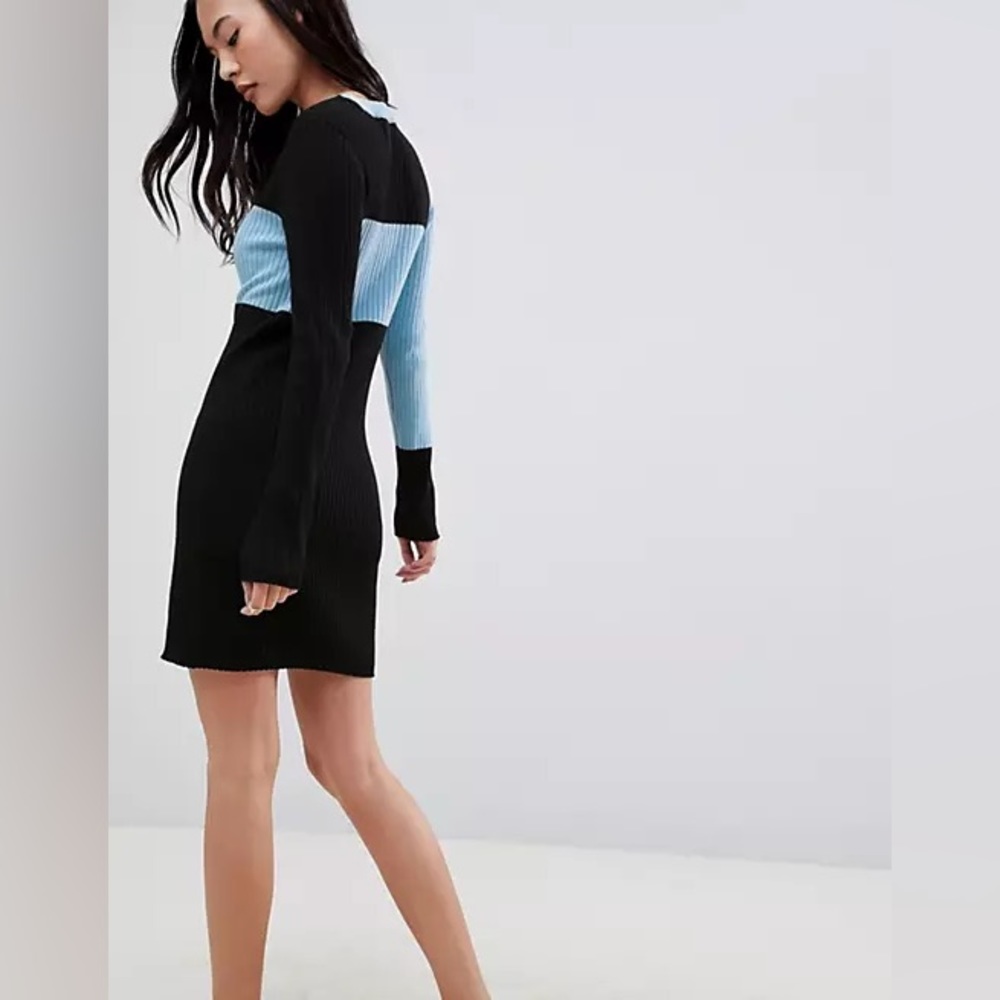 ASOS Black and Blue Long Sleeve Dress